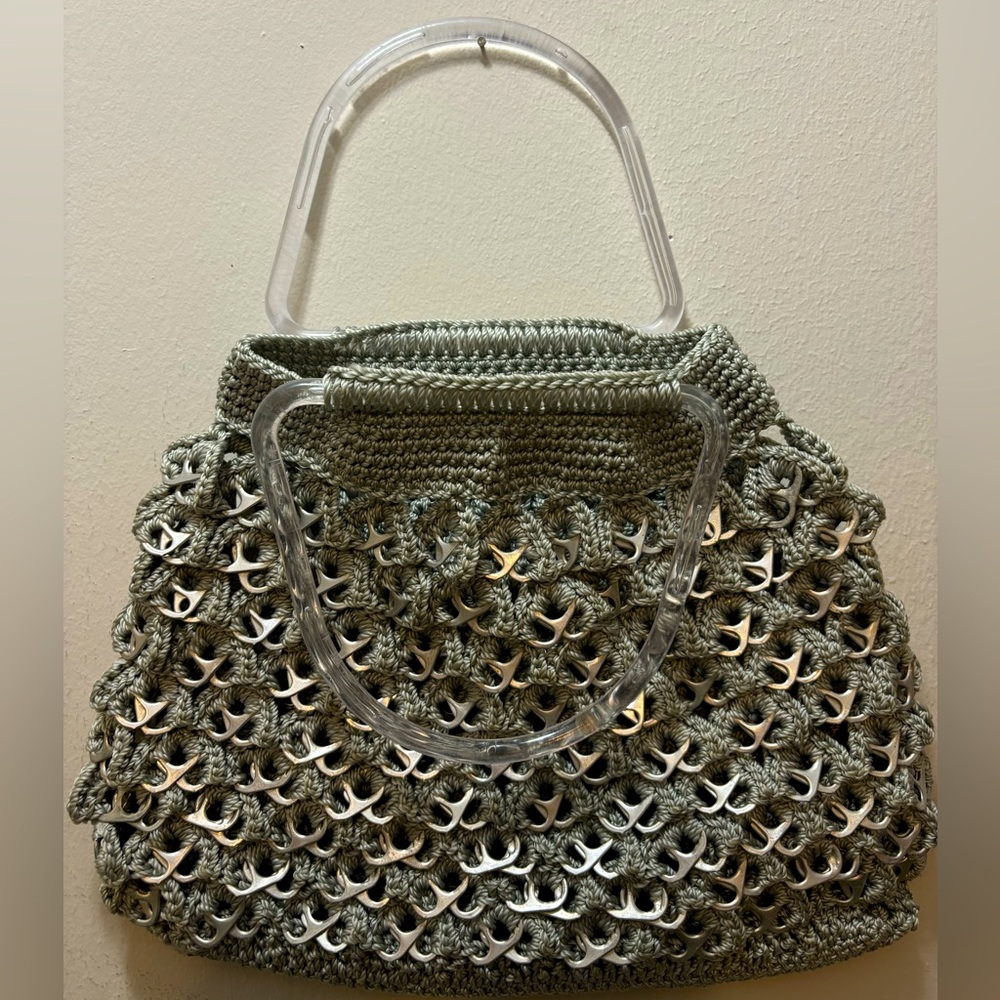 handmade crocheted recycled soda pop can tab purse